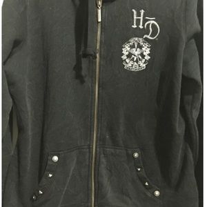 Black and Silver Lightweight Hooded Jacket